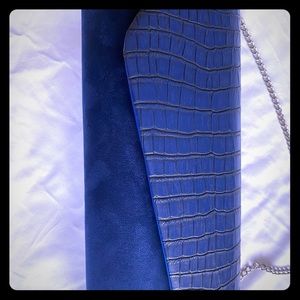 Women blue bag new detachable shoulder metal chain